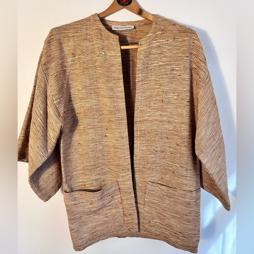 Mary Ann Restivo silk blend open front kimono style blazer/ cardigan/ jacket